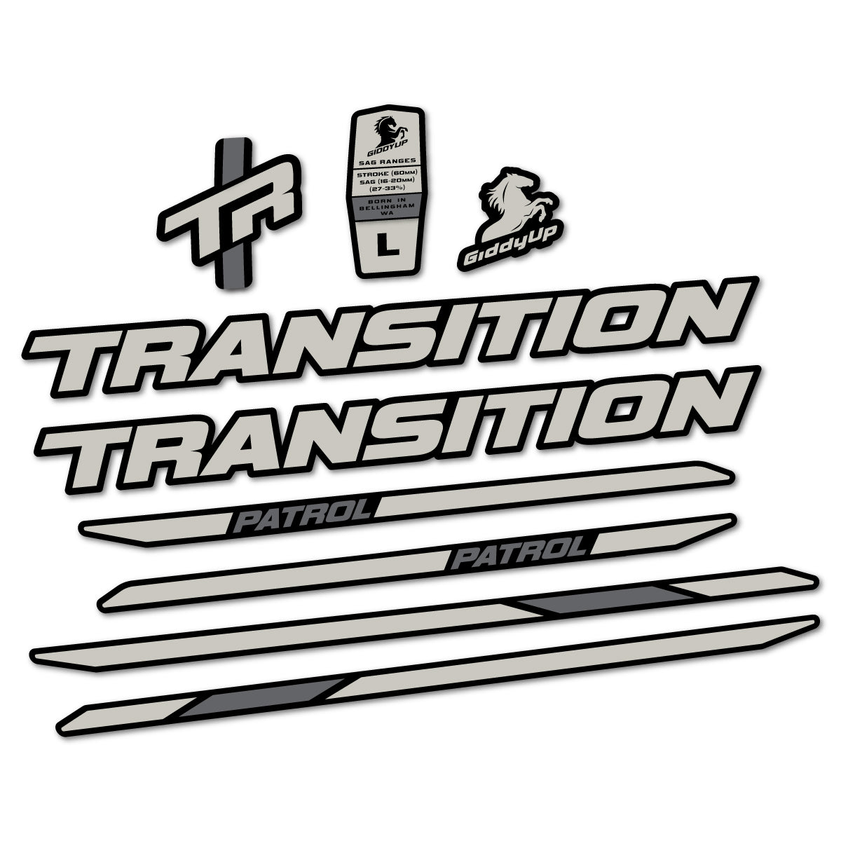 Stickers cadre vélo Transition Patrol Carbon 2025 2026 autocollant vinyle