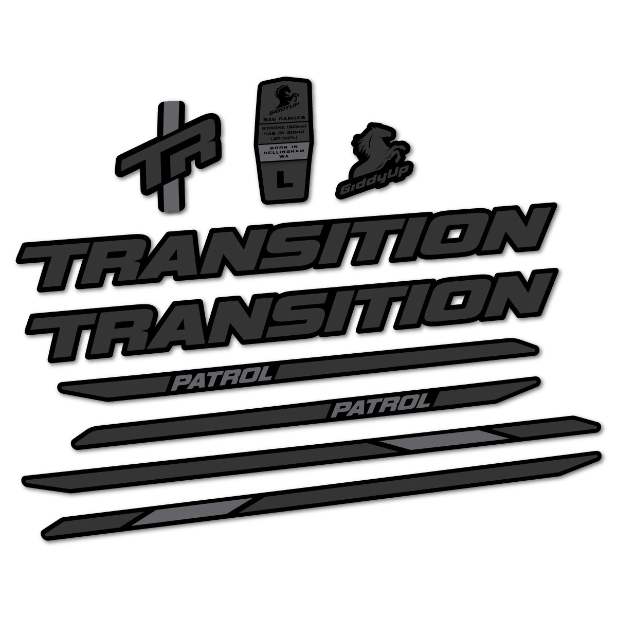 Stickers cadre vélo Transition Patrol Carbon 2025 2026 autocollant vinyle