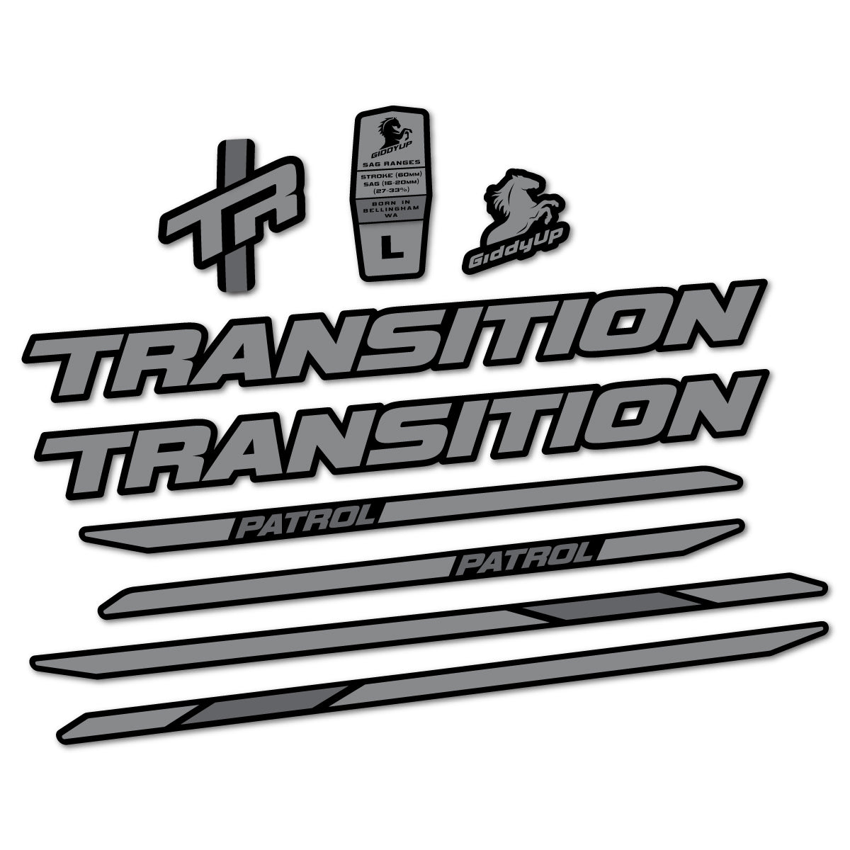 Stickers cadre vélo Transition Patrol Carbon 2025 2026 autocollant vinyle