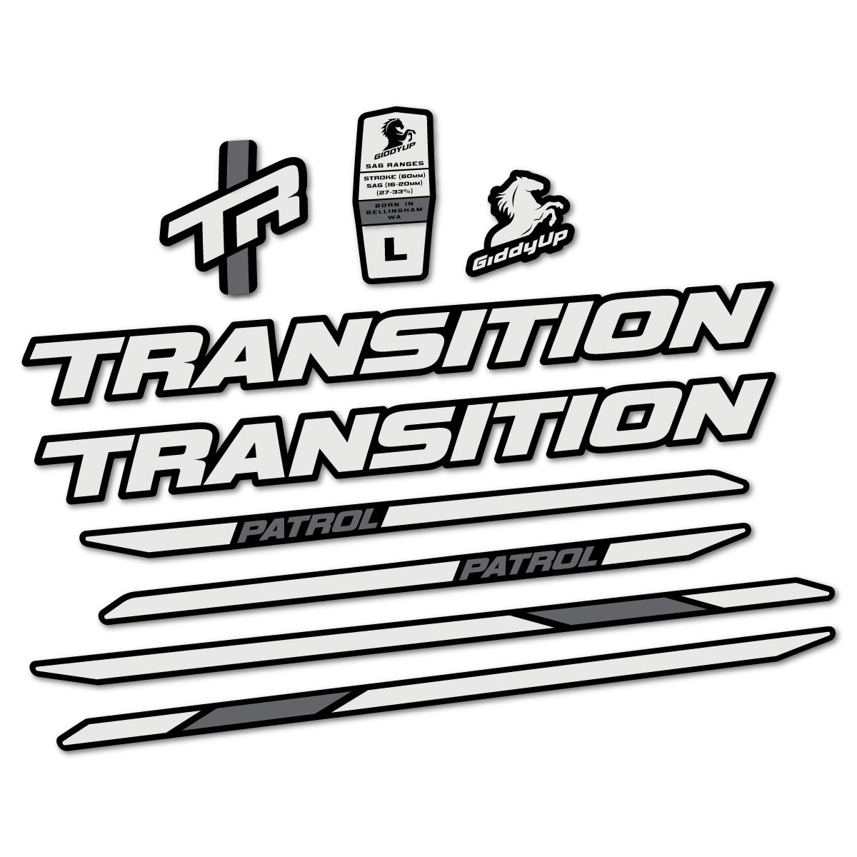 Stickers cadre vélo Transition Patrol Carbon 2025 2026 autocollant vinyle