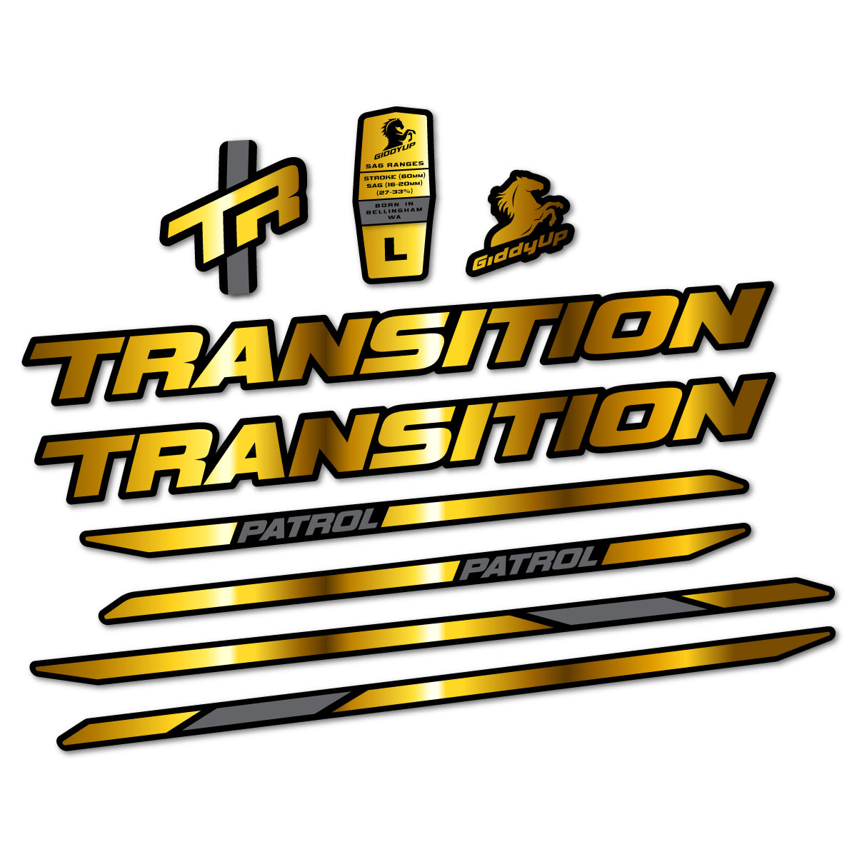 Stickers cadre vélo Transition Patrol Carbon 2025 2026 autocollant vinyle