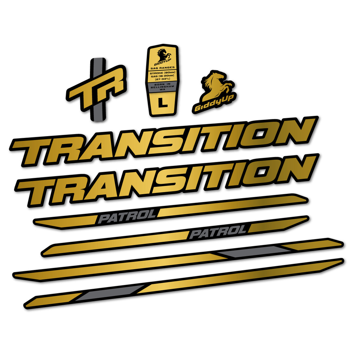 Stickers cadre vélo Transition Patrol Carbon 2025 2026 autocollant vinyle