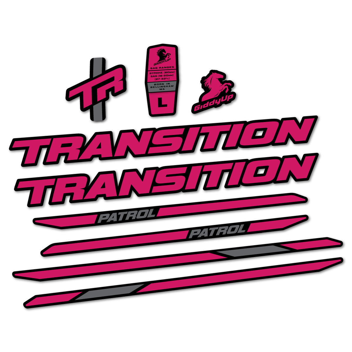 Stickers cadre vélo Transition Patrol Carbon 2025 2026 autocollant vinyle