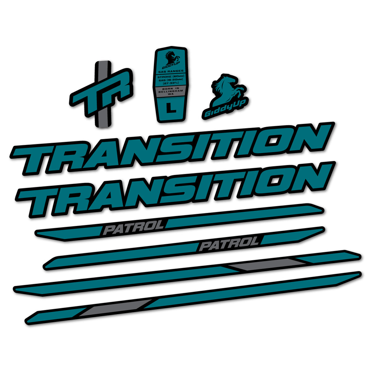 Stickers cadre vélo Transition Patrol Carbon 2025 2026 autocollant vinyle