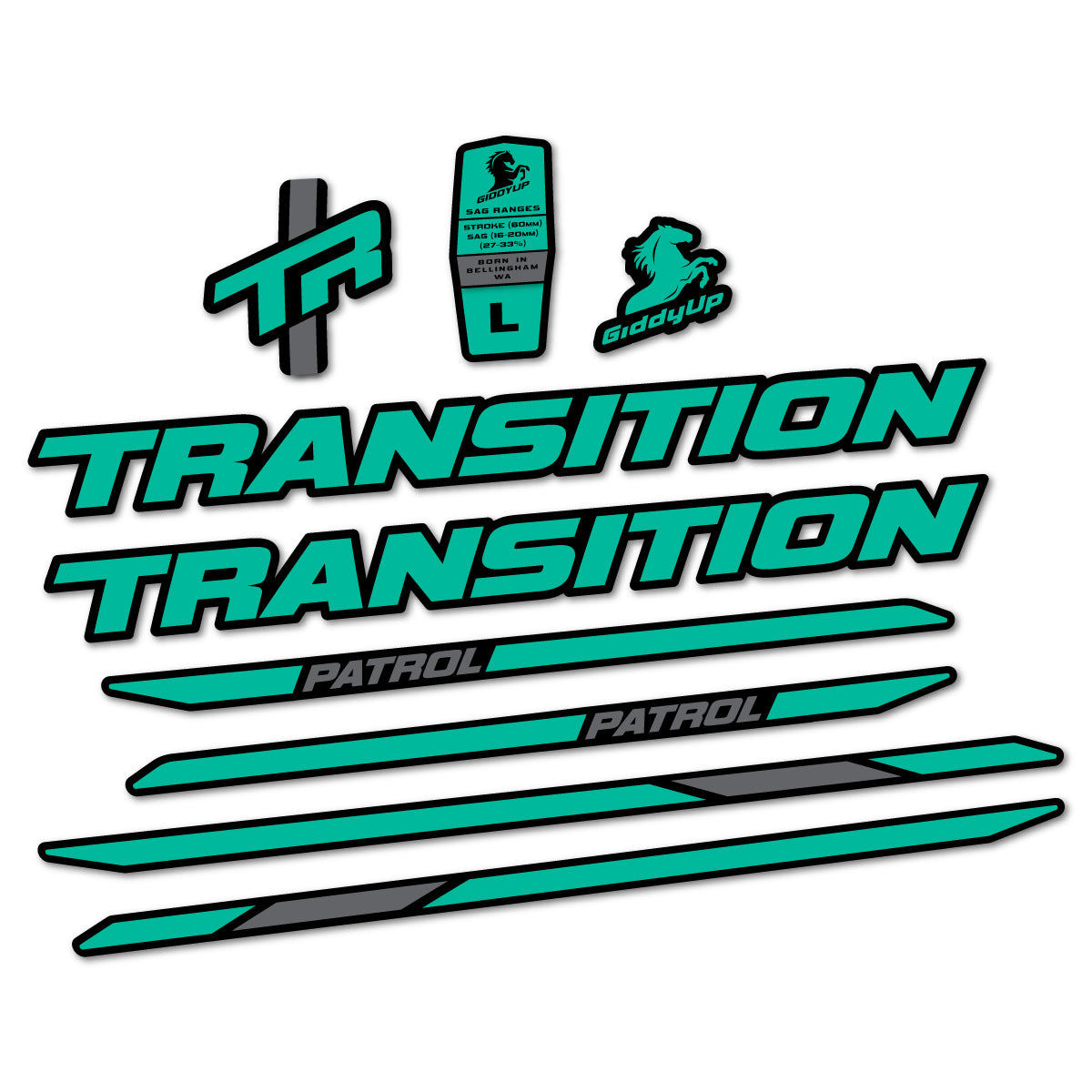 Stickers cadre vélo Transition Patrol Carbon 2025 2026 autocollant vinyle