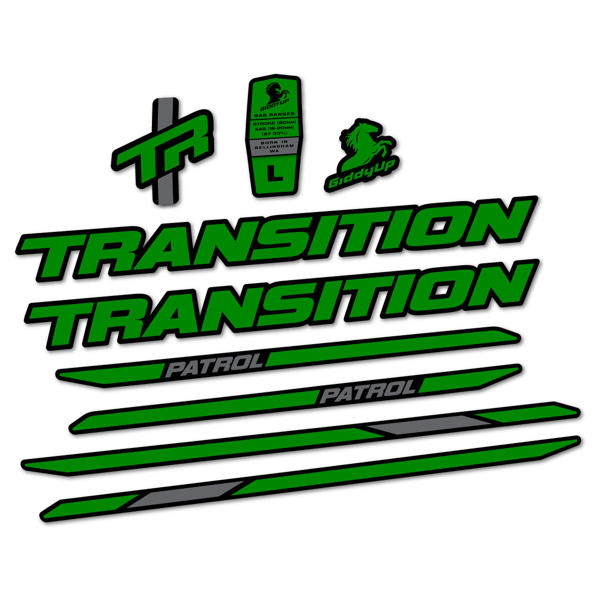 Stickers cadre vélo Transition Patrol Carbon 2025 2026 autocollant vinyle