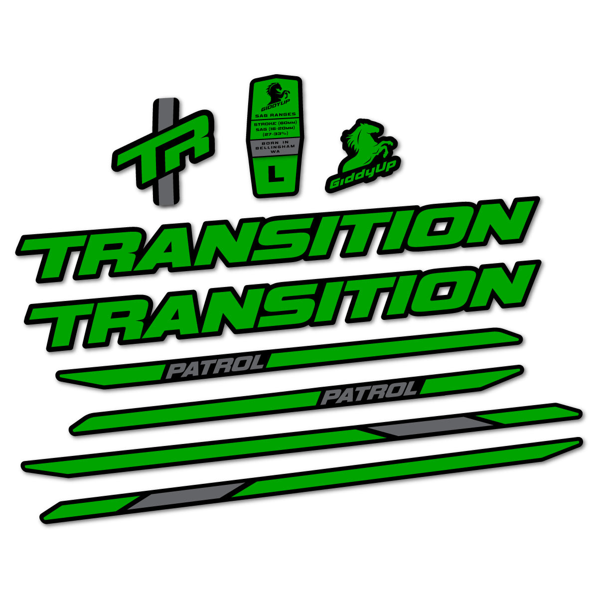 Stickers cadre vélo Transition Patrol Carbon 2025 2026 autocollant vinyle