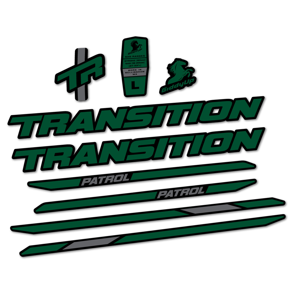 Stickers cadre vélo Transition Patrol Carbon 2025 2026 autocollant vinyle
