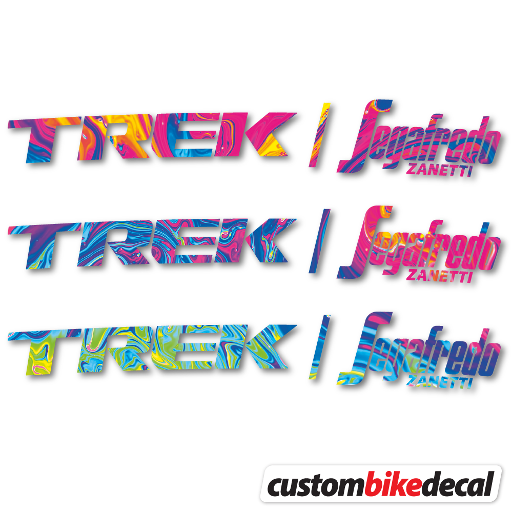 Psychedelic Rainbow decal for Trek Segafredo frame – bike sticker vinyl