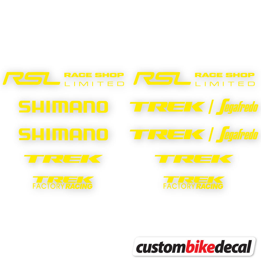 Yellow decal for Trek Segafredo Square frame – bike sticker vinyl
