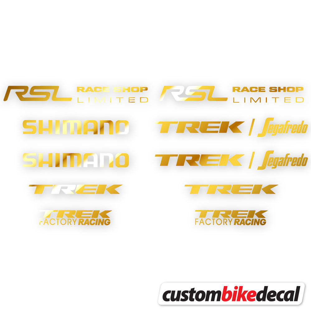 Chrome Gold decal for Trek Segafredo Square frame – bike sticker vinyl