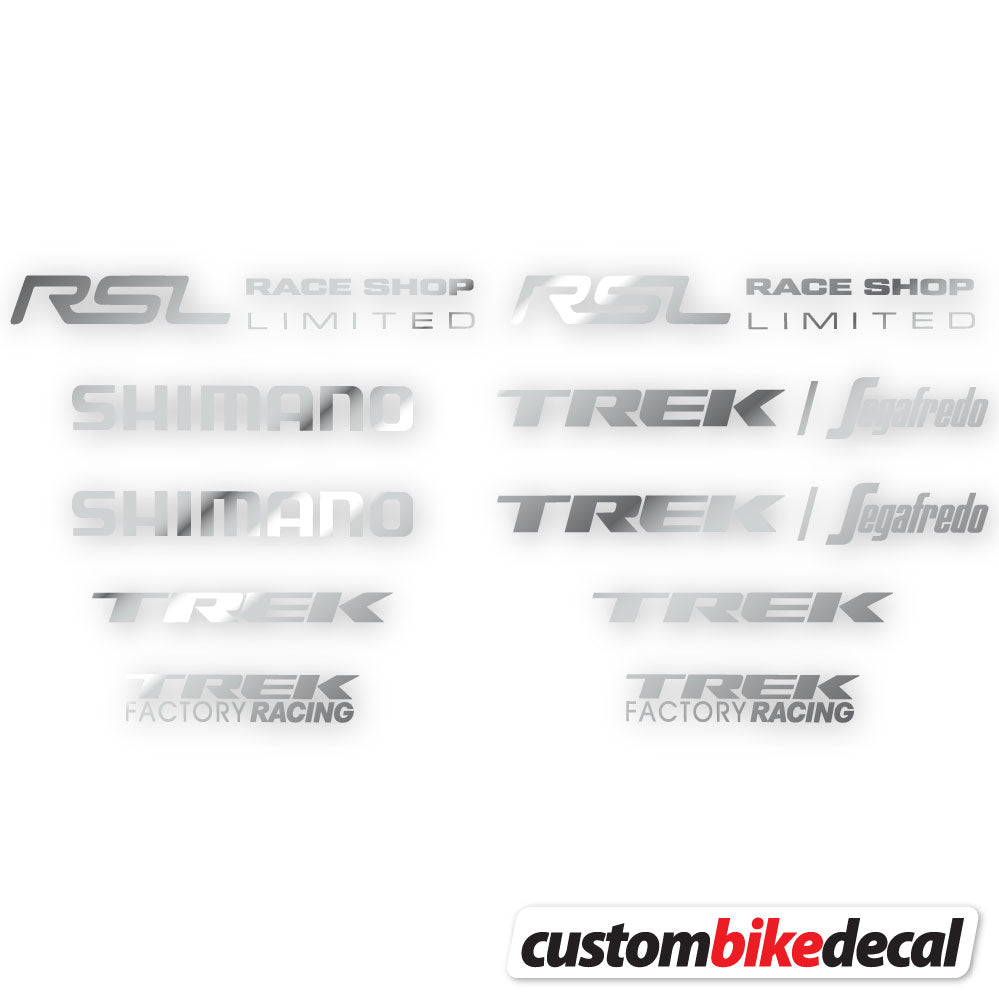 Chrome Silver decal for Trek Segafredo Square frame – bike sticker vinyl