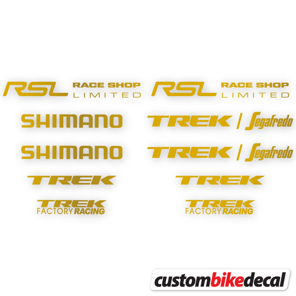 Gold decal for Trek Segafredo Square frame – bike sticker vinyl