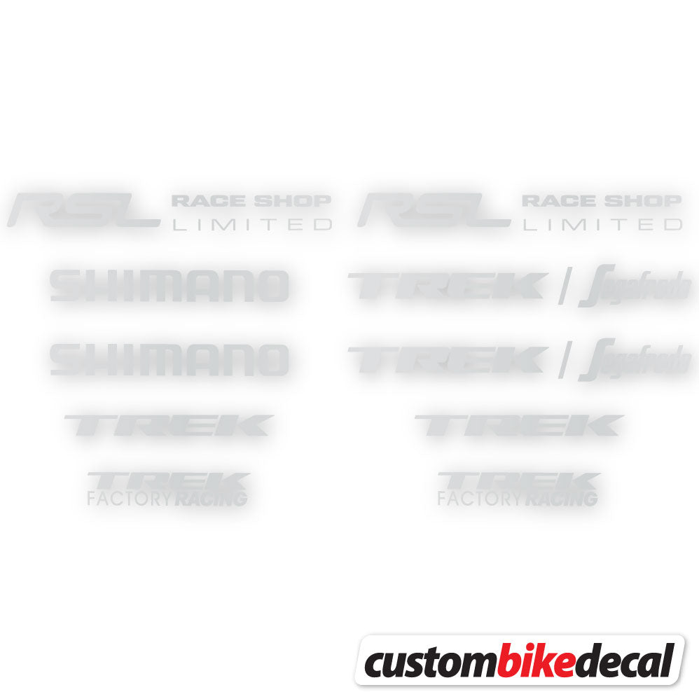 Light Silver decal for Trek Segafredo Square frame – bike sticker vinyl