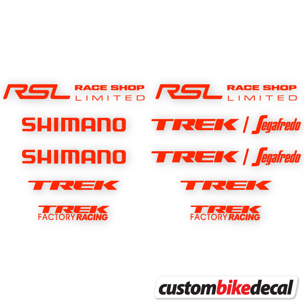 Neon Red decal for Trek Segafredo Square frame – bike sticker vinyl