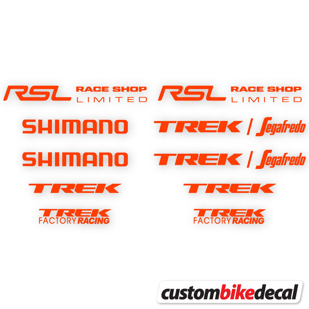 Orange Neon decal for Trek Segafredo Square frame – bike sticker vinyl