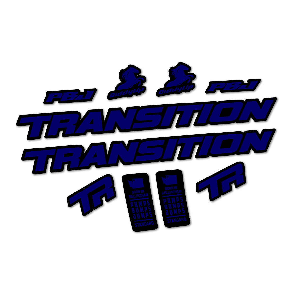Stickers compatibles Transition PBJ 2026 pour cadre – autocollants vinyle - Bleu Scandinave