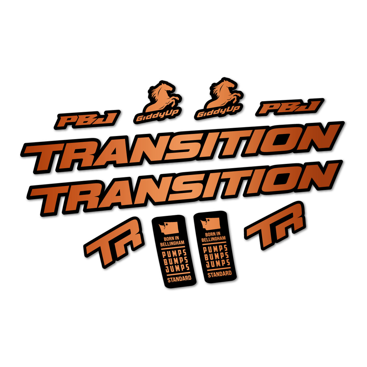 Stickers compatibles Transition PBJ 2026 pour cadre – autocollants vinyle - Bronze