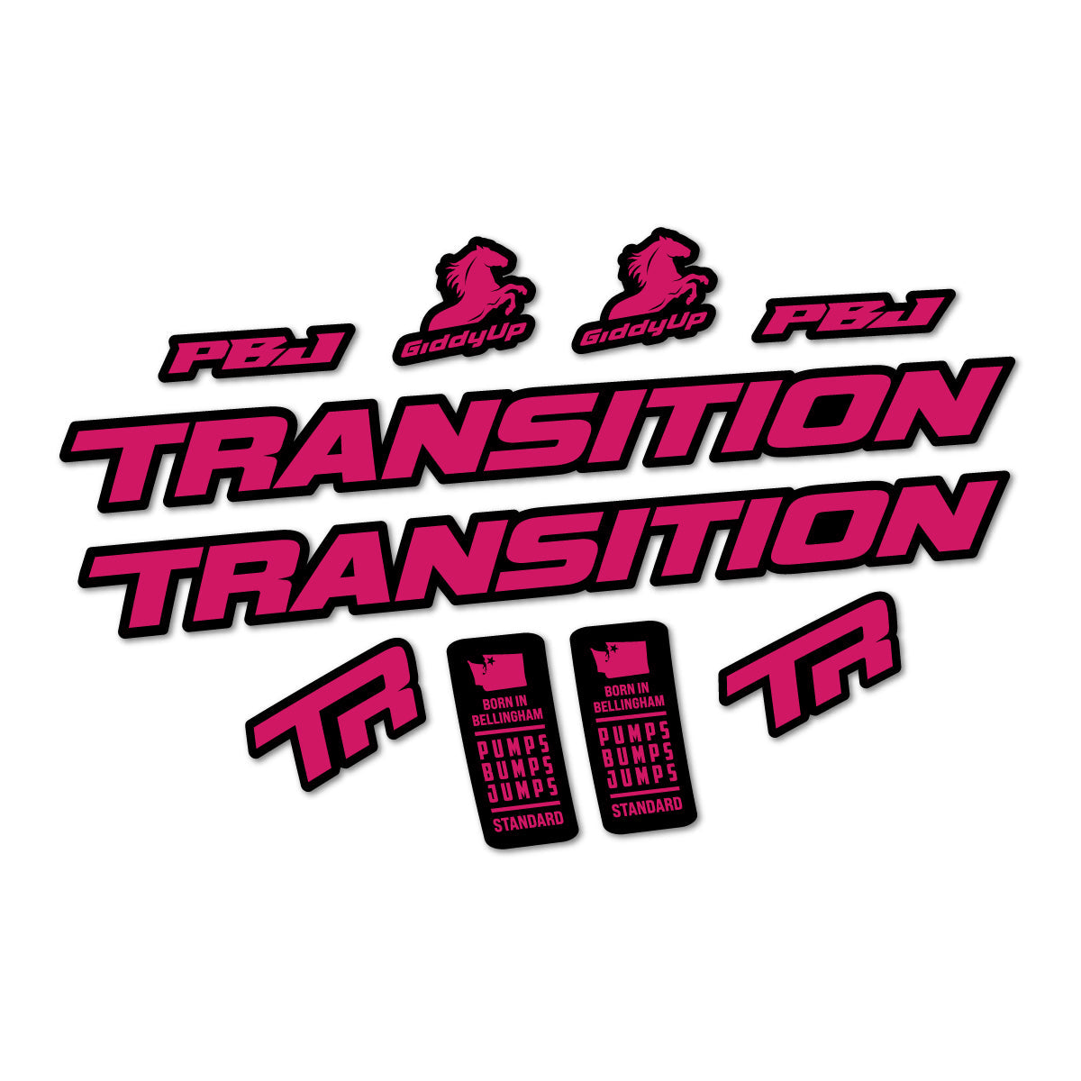 Dark Pink decal for Transition PBJ 2026 frame – bike sticker vinyl