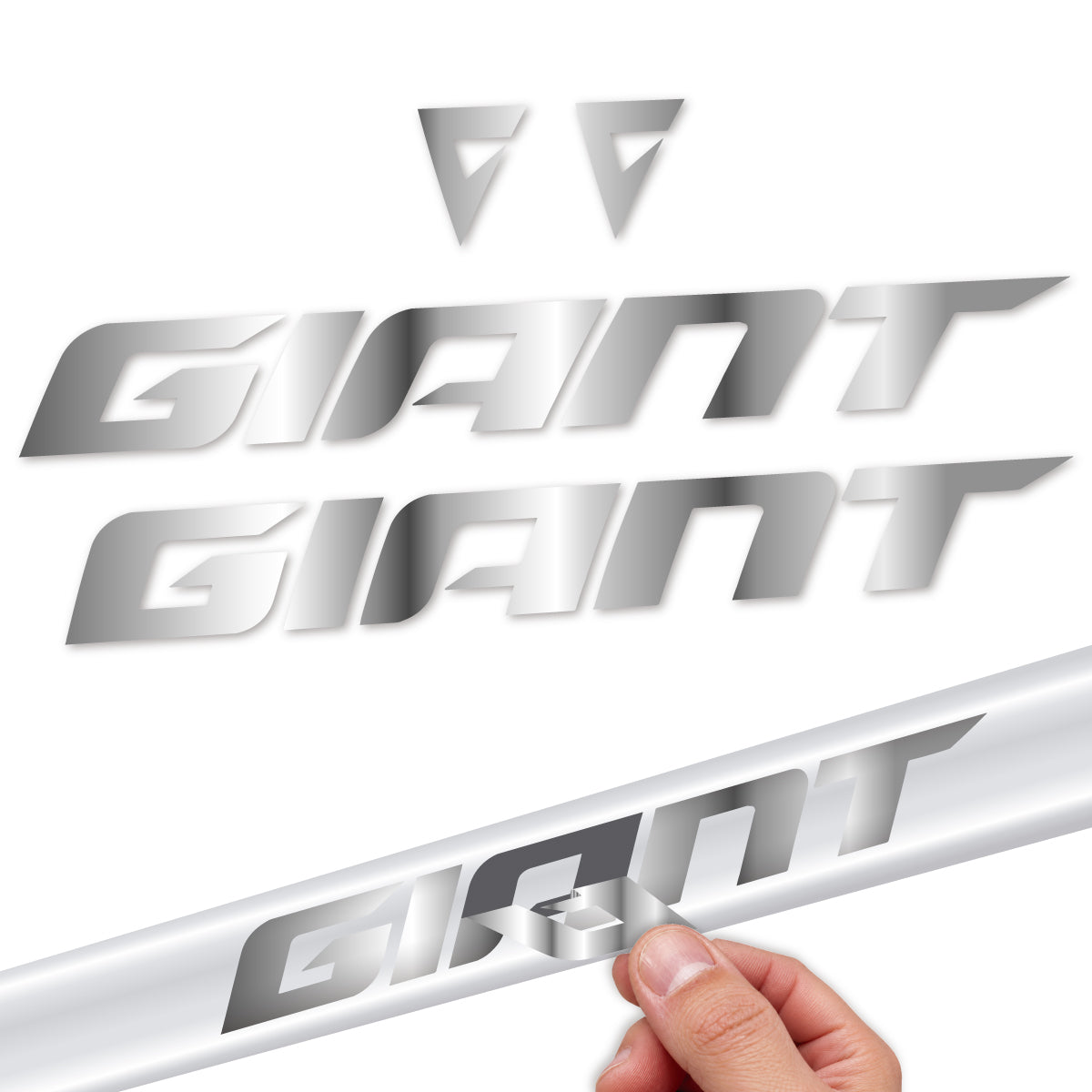 Stickers compatibles Giant Anthem 2024-2025 pour cadre – autocollants vinyle - Argent Chromé