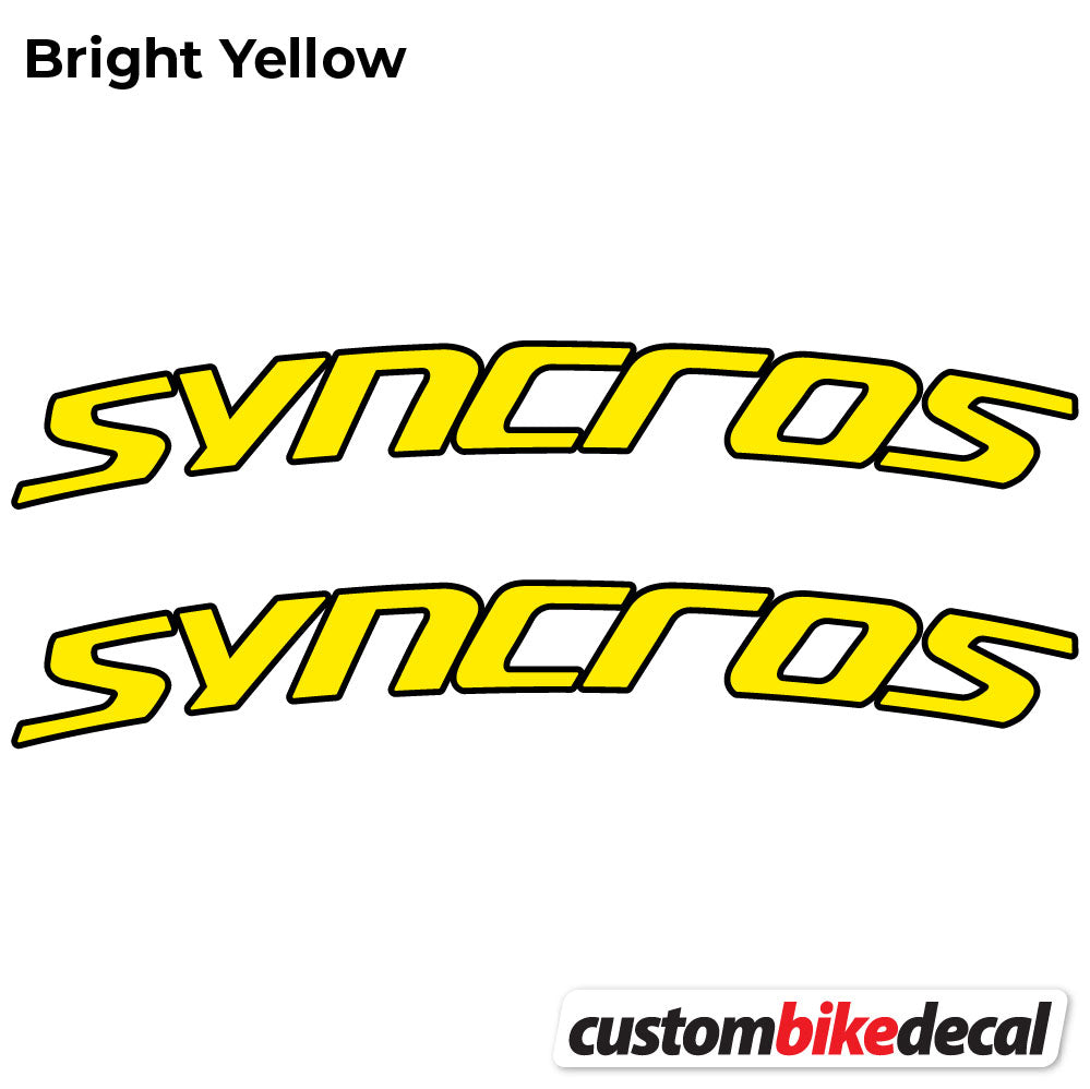 Yellow decal for Syncross Fraser IC SL Manillar handlebar – bike sticker vinyl