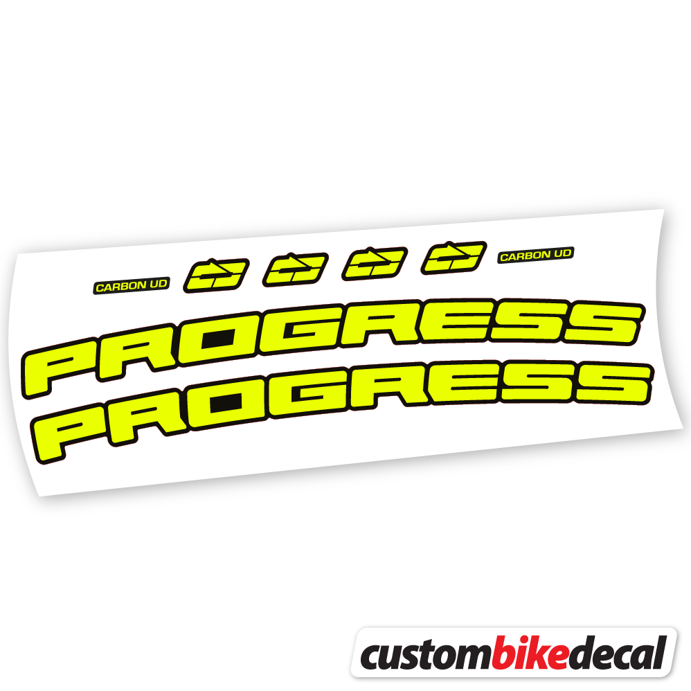 Neon Yellow decal for Progress PG-235 MTB Carbon Cockpit -17º handlebar – bike sticker vinyl