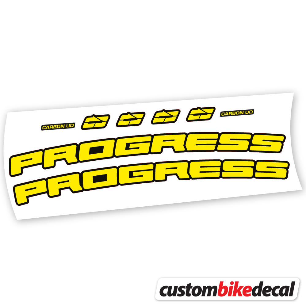 Yellow decal for Progress PG-235 MTB Carbon Cockpit -17º handlebar – bike sticker vinyl