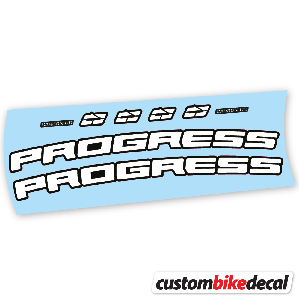 White decal for Progress PG-235 MTB Carbon Cockpit -17º handlebar – bike sticker vinyl