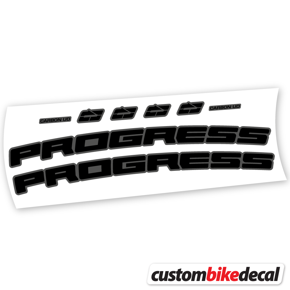 Matte Black+Gloss Black decal for Progress PG-235 MTB Carbon Cockpit -17º handlebar – bike sticker vinyl