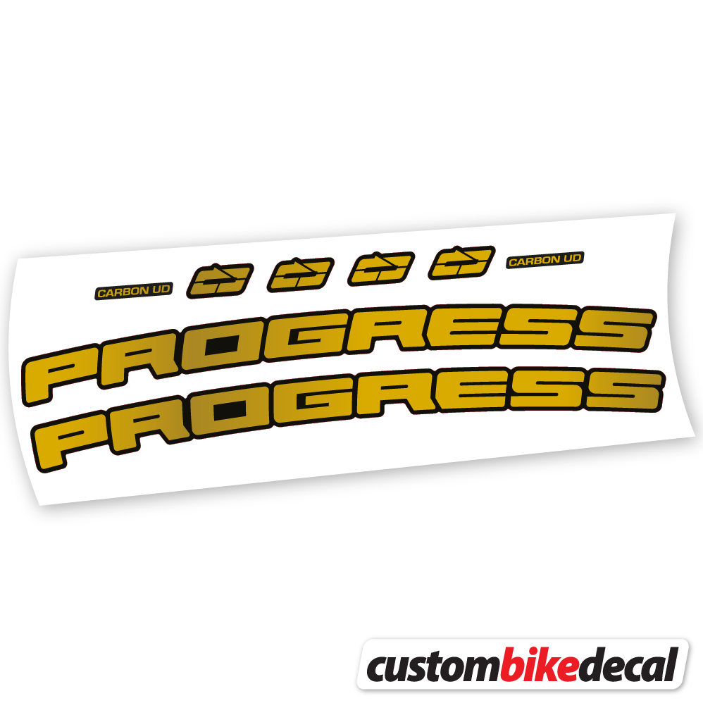 Gold decal for Progress PG-235 MTB Carbon Cockpit -17º handlebar – bike sticker vinyl