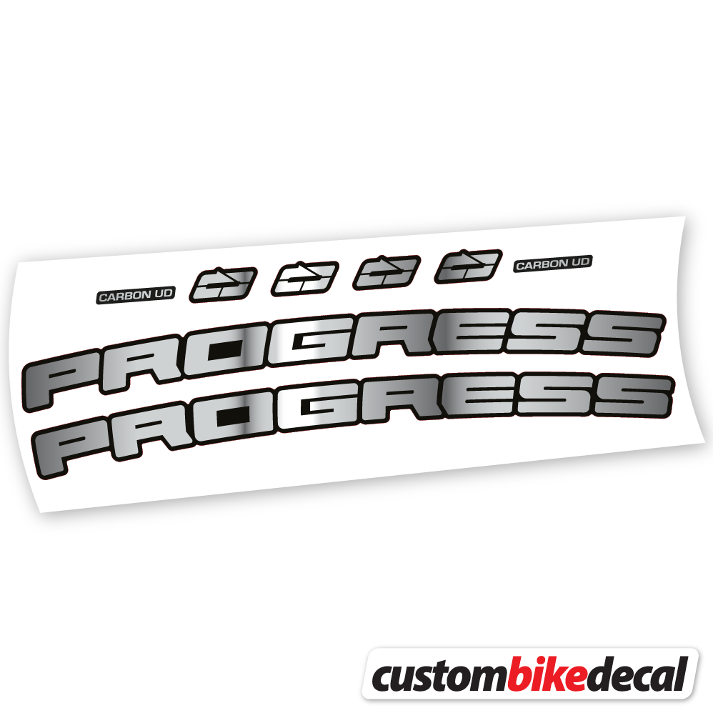 Chrome Silver decal for Progress PG-235 MTB Carbon Cockpit -17º handlebar – bike sticker vinyl