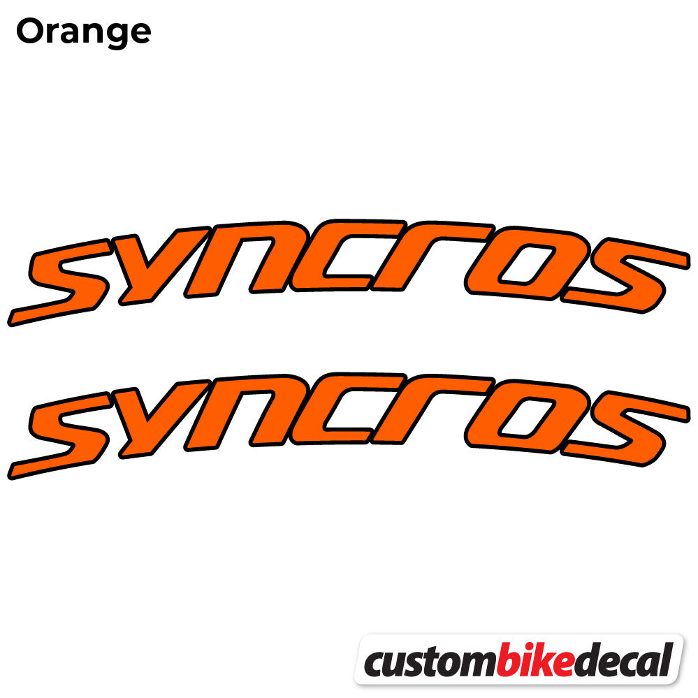 Orange decal for Syncross Fraser IC SL Manillar handlebar – bike sticker vinyl