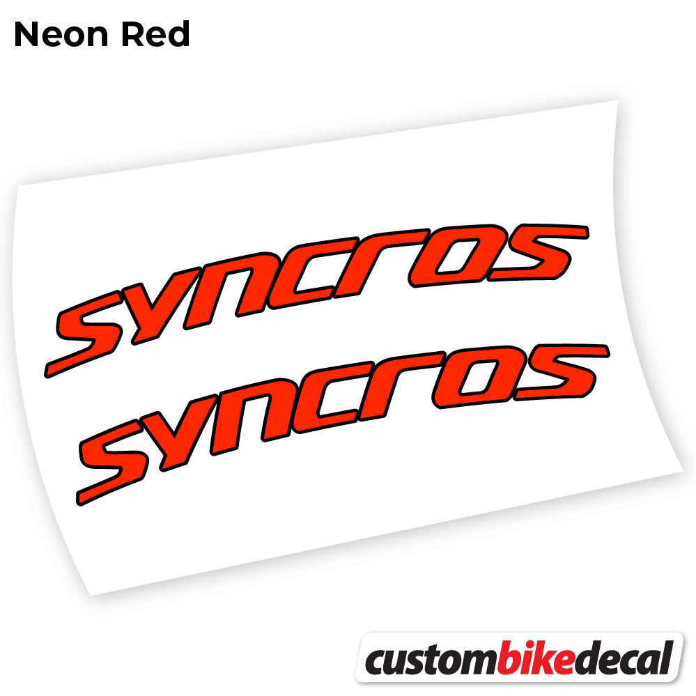 Neon Red decal for Syncross Fraser IC SL handlebar – bike sticker vinyl