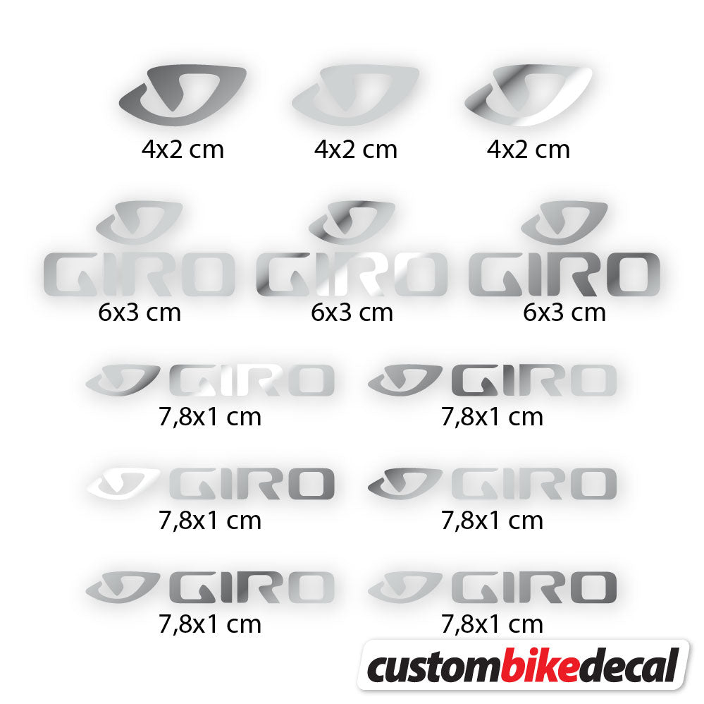 Chrome Silver decal for Giro helmet – bike sticker vinyl