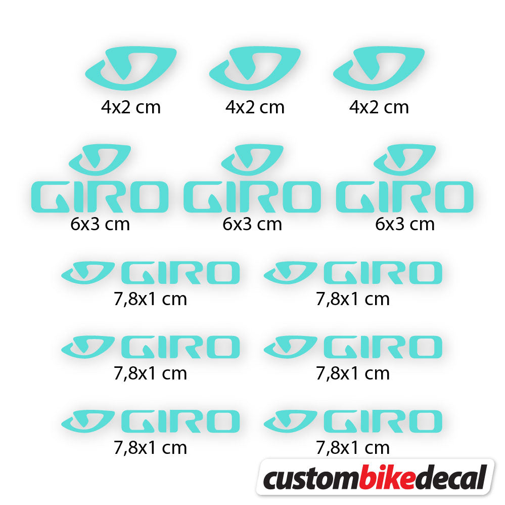 Blue Green decal for Giro helmet – bike sticker vinyl