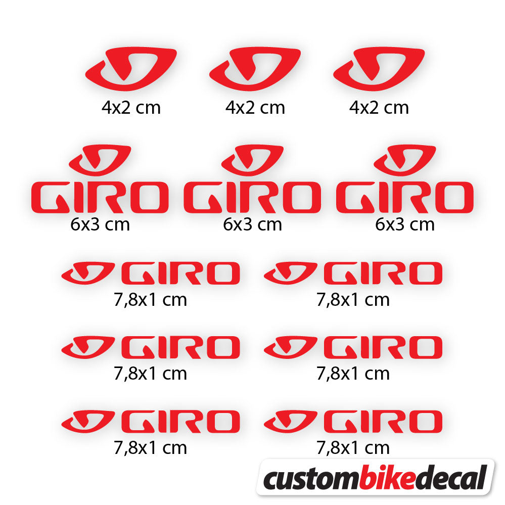 Red decal for Giro helmet – bike sticker vinyl