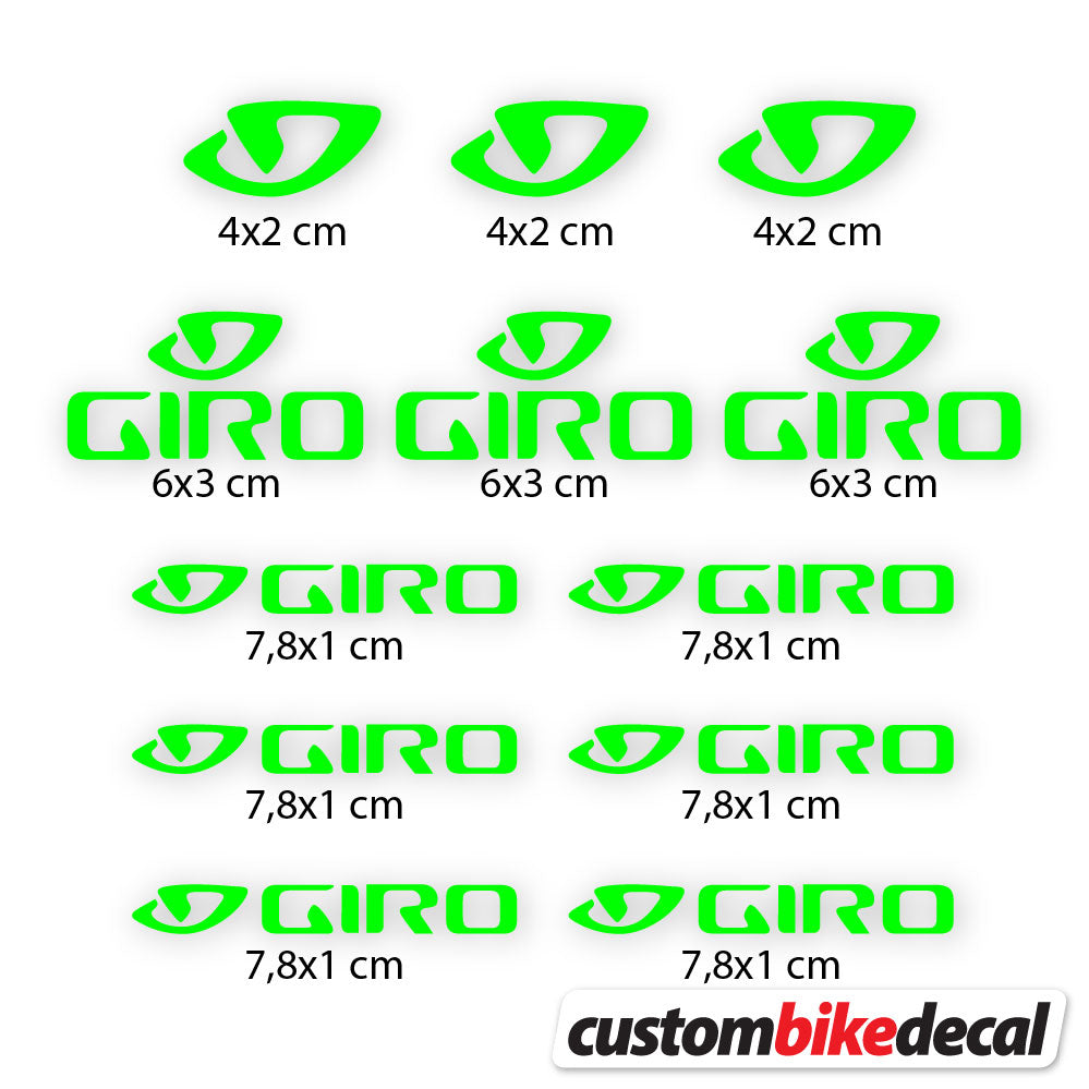 Neon Green decal for Giro helmet – bike sticker vinyl
