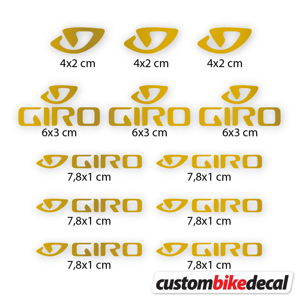 Gold decal for Giro helmet – bike sticker vinyl
