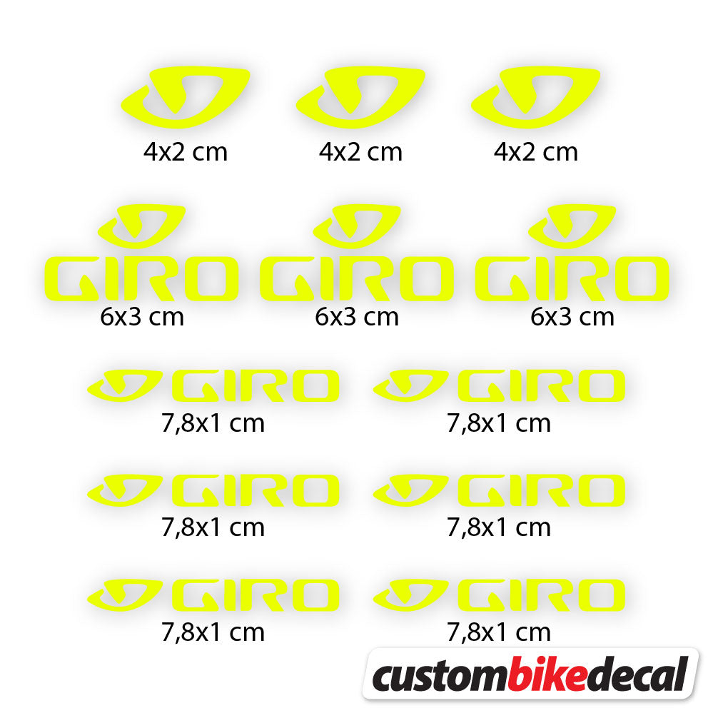 Neon Yellow decal for Giro helmet – bike sticker vinyl