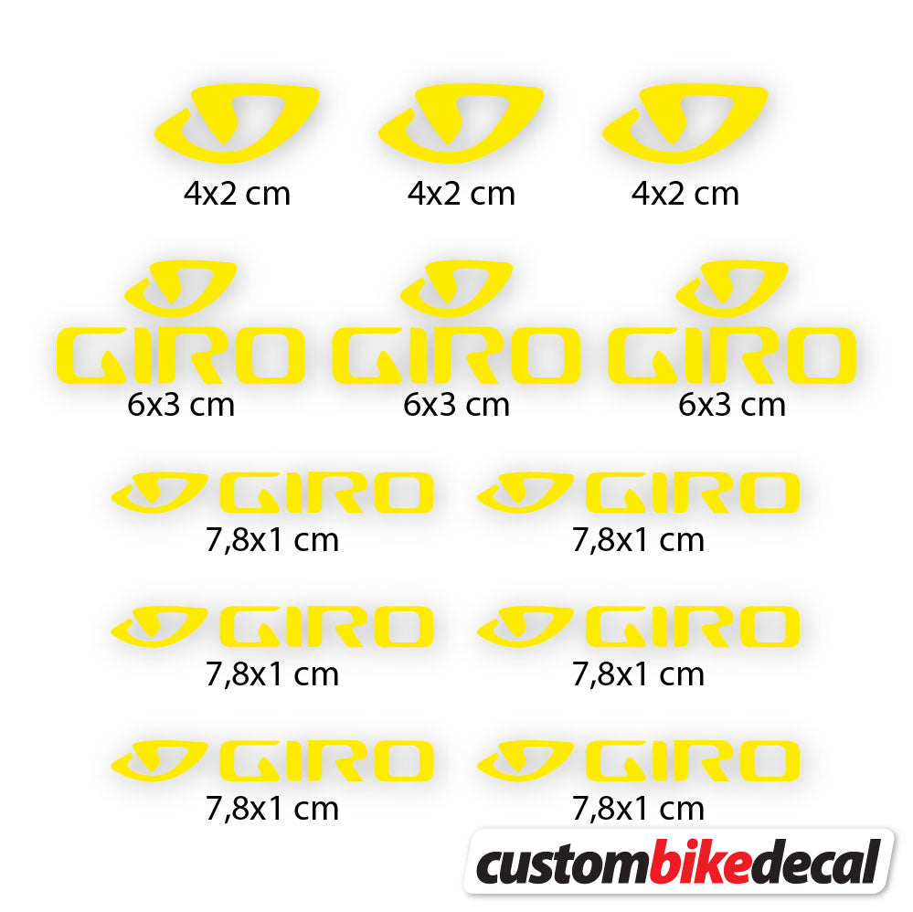 Yellow decal for Giro helmet – bike sticker vinyl