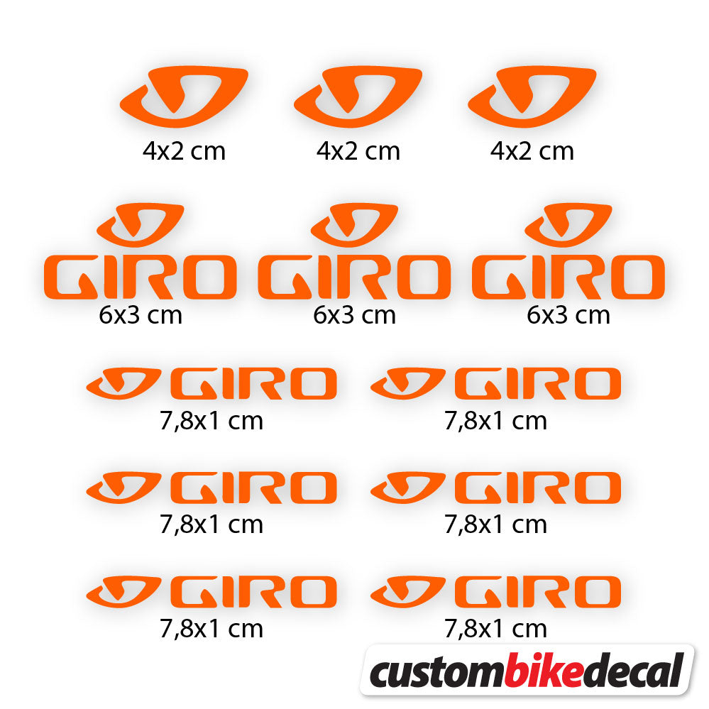 Orange decal for Giro helmet – bike sticker vinyl