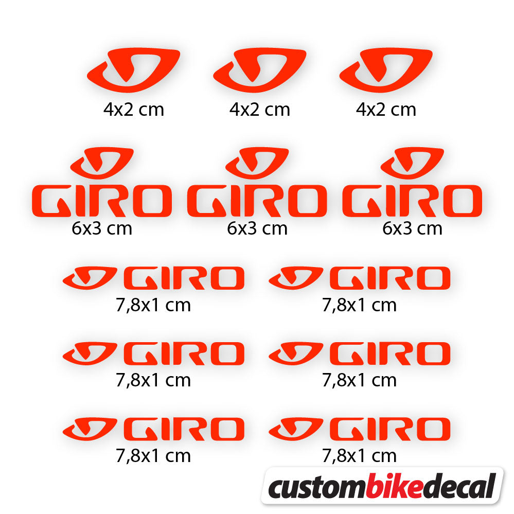 Neon Red decal for Giro helmet – bike sticker vinyl