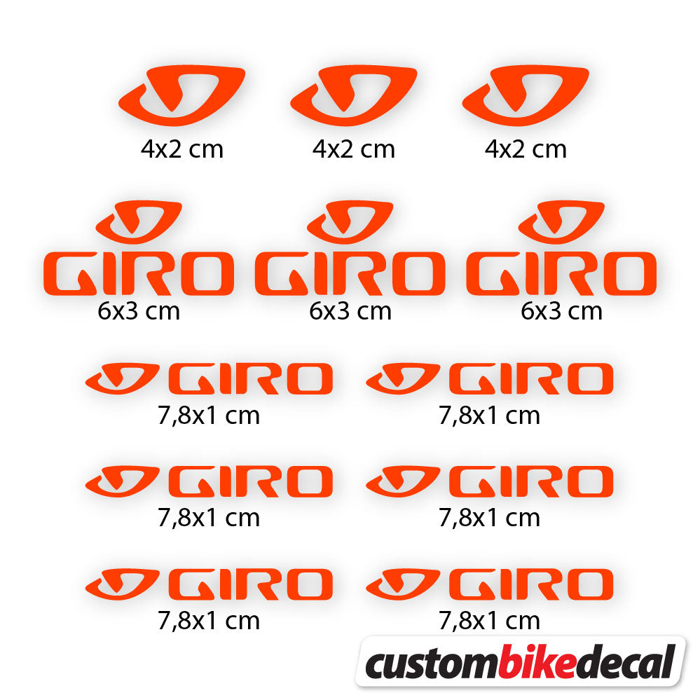 Orange Neon decal for Giro helmet – bike sticker vinyl