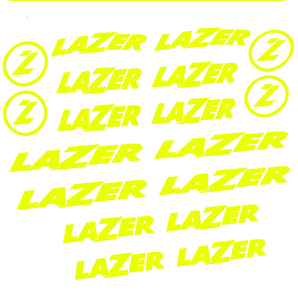 Neon Yellow decal for Lazer Logo helmet – bike sticker vinyl