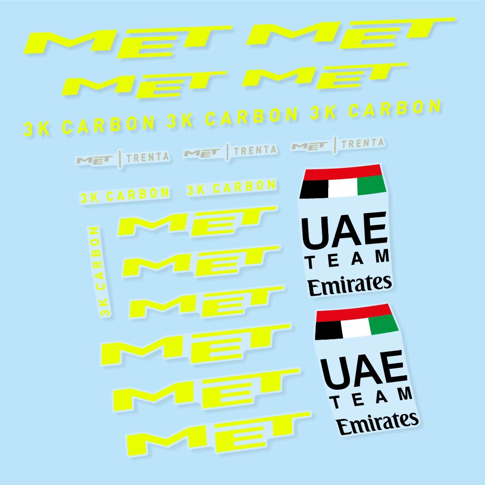 Stickers MET Trenta 3K Carbon UAE compatibles Autocollants casque