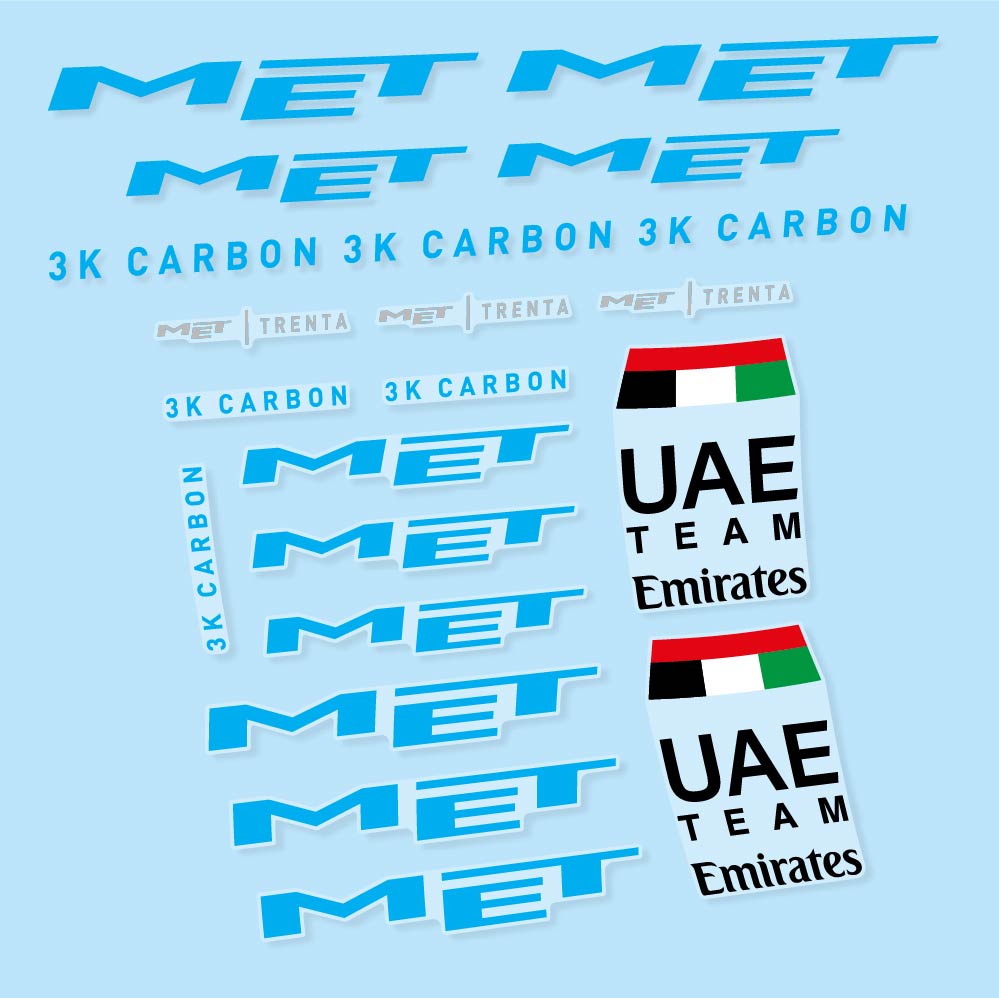 Stickers MET Trenta 3K Carbon UAE compatibles Autocollants casque