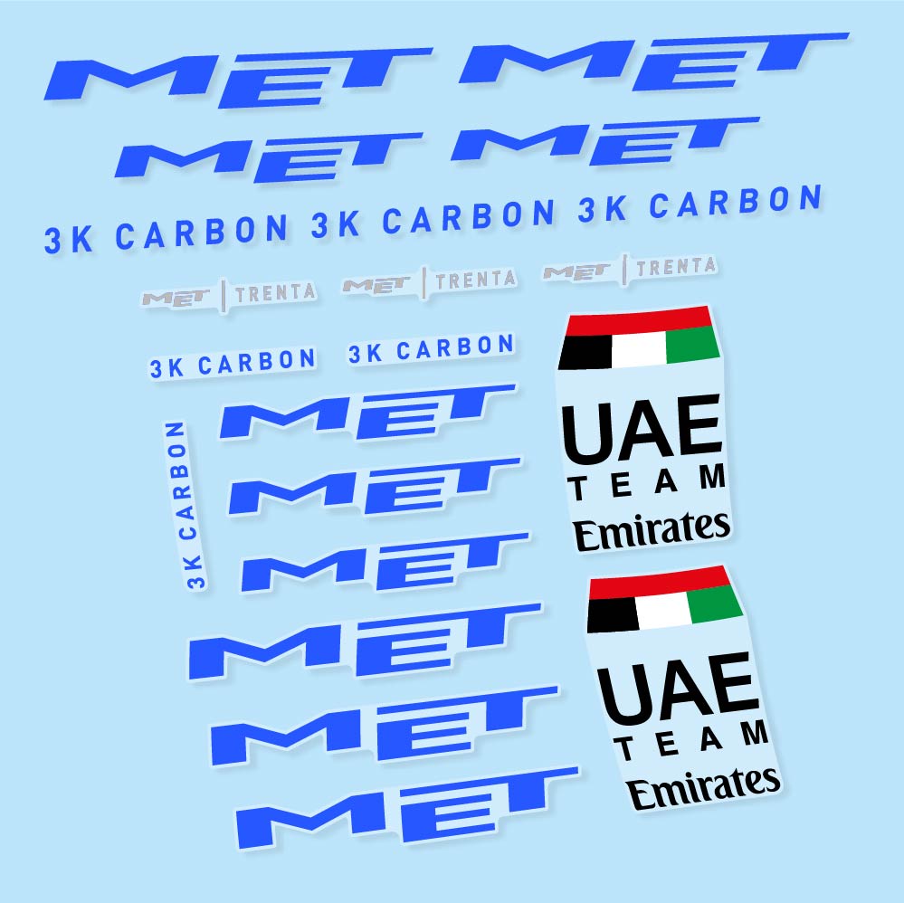 Stickers MET Trenta 3K Carbon UAE compatibles - Autocollants casque vélo
