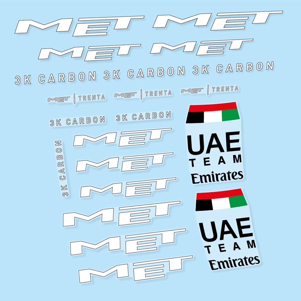 Stickers MET Trenta 3K Carbon UAE compatibles - Autocollants casque vélo