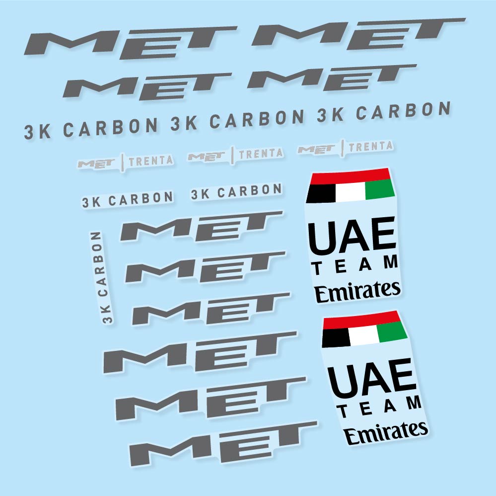 Stickers MET Trenta 3K Carbon UAE compatibles Autocollants casque