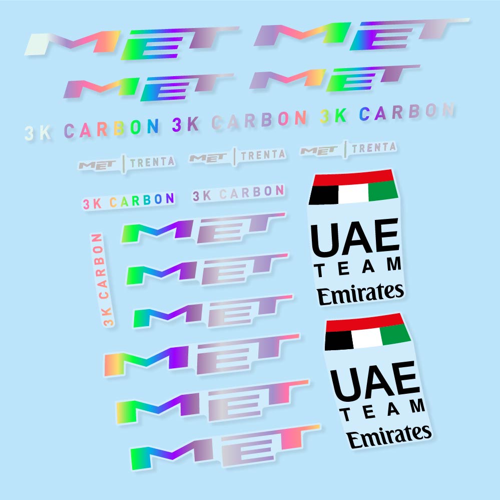 Stickers MET Trenta 3K Carbon UAE compatibles Autocollants casque